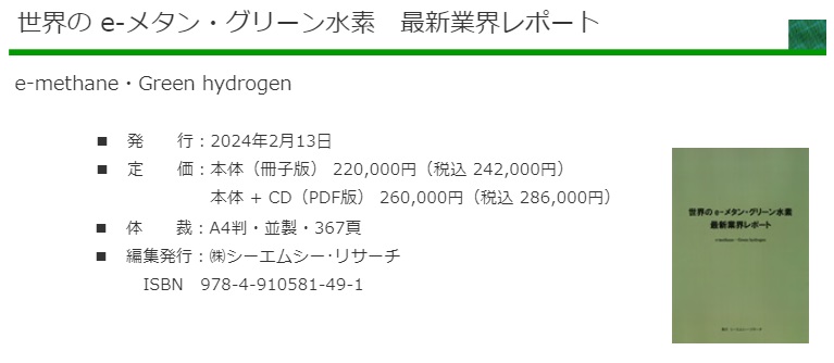 世界の e-メタン・グリーン水素　最新業界レポート - CMCリサーチ