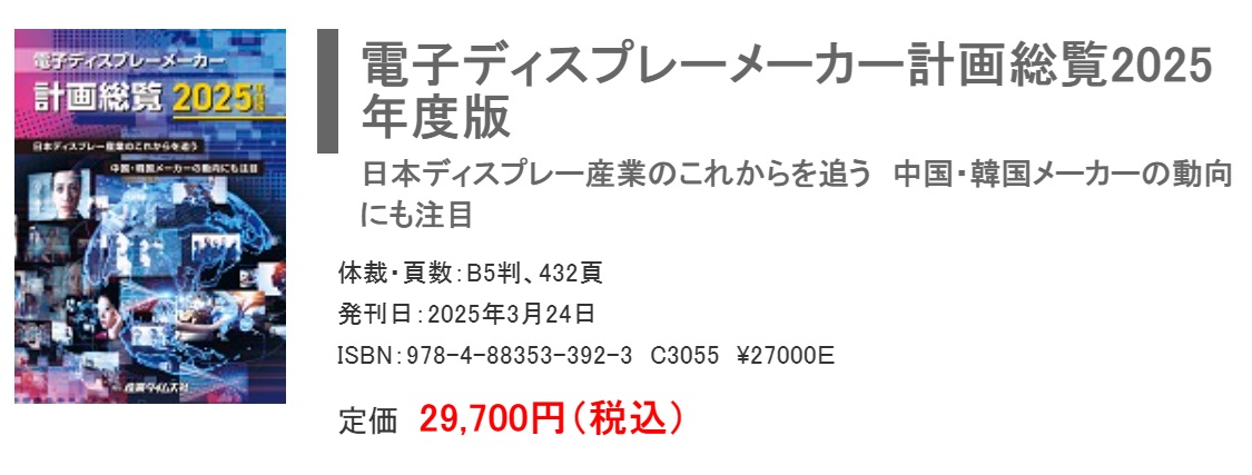 電子ディスプレーメーカー計画総覧2025年度版