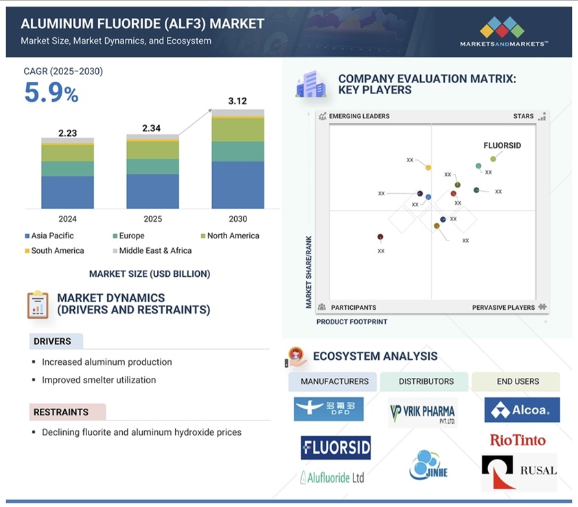 フッ化アルミニウム（AlF3）市場規模、セグメント分析、2030年までの世界予測