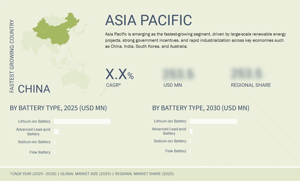 バッテリーエネルギー貯蔵システム（BESS）市場規模、シェア、動向、2030年までの世界予測 - 地域