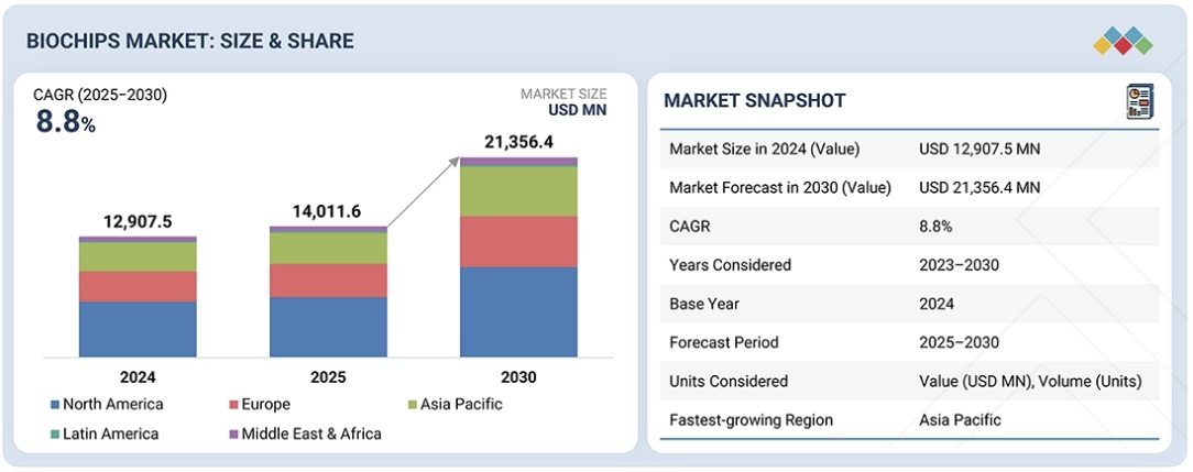 バイオチップ市場規模、シェア、動向、2030年までの世界予測