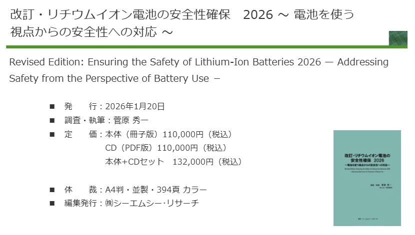 リチウムイオン電池の安全性確保　2026  – 改訂版